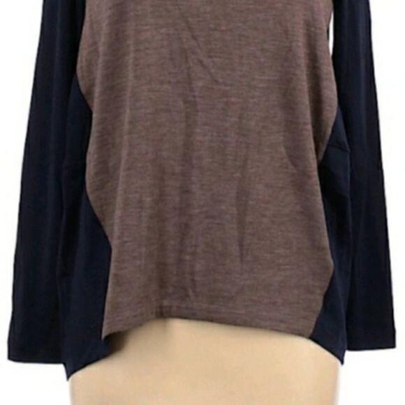 Lafayette 148 Wool Scoop Neck Long Sleeve Color Blocked Baseball Jersey Sz M - Picture 6 of 11